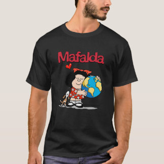 Mafalda, the world and her puppy. t shirt