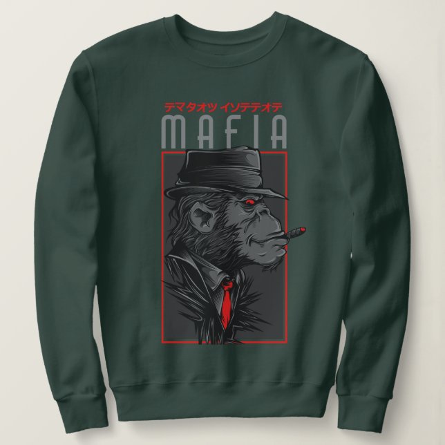 Mafia Monkey Smoking Cigar Graphic | Japan  T Shirt (Design framsida)