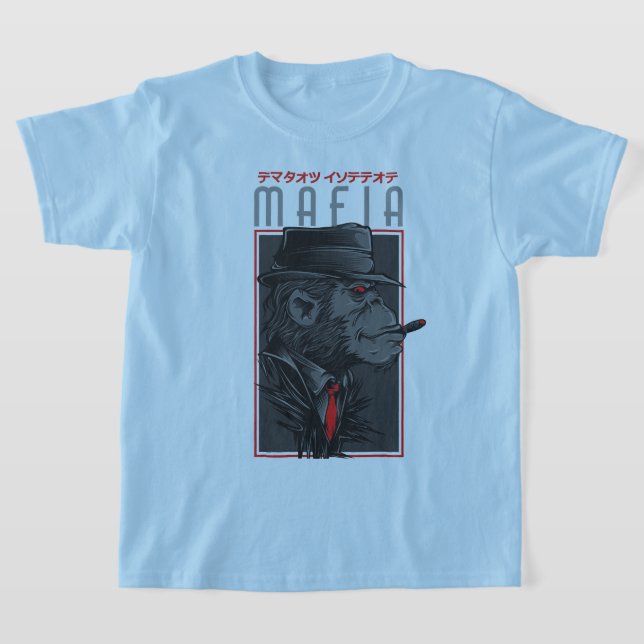 Mafia Monkey Smoking Cigar Graphic T-Shirt | Japan (Laydown)