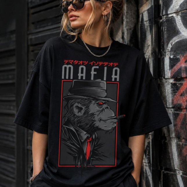 Mafia Monkey Smoking Cigar Graphic T-Shirt | Japan (Skapare uppladdad)
