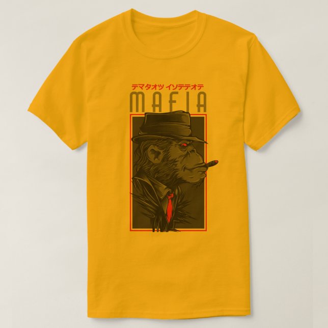 Mafia Monkey Smoking Cigar Graphic T-Shirt | Japan (Design framsida)