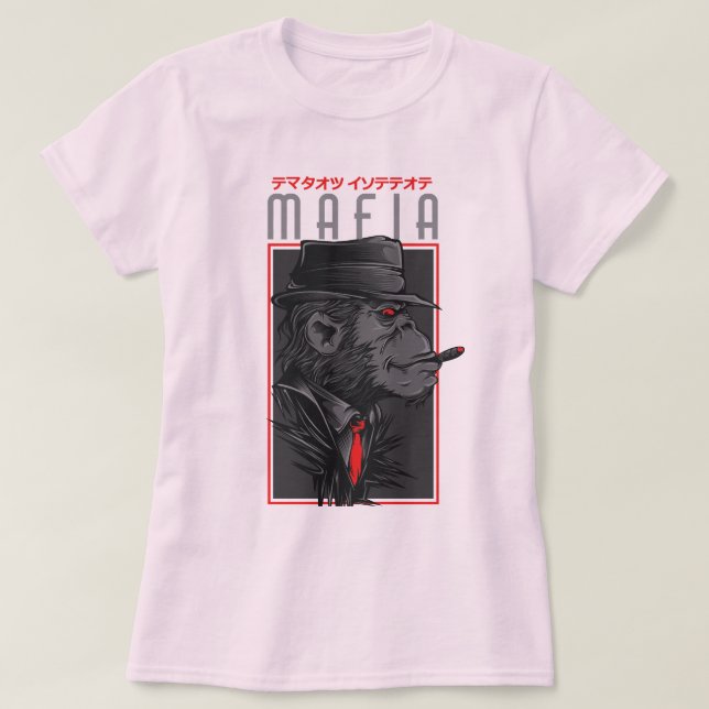 Mafia Monkey Smoking Cigar Graphic T-Shirt | Japan (Design framsida)