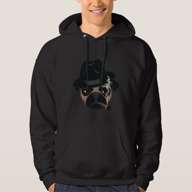 Mafia pug Classic T-Shirt 987 Hoodie (Framsida)