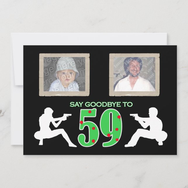 Mafia Stil Foto 60:e födelsedagsfirandet Inbjudningar (Framsida)