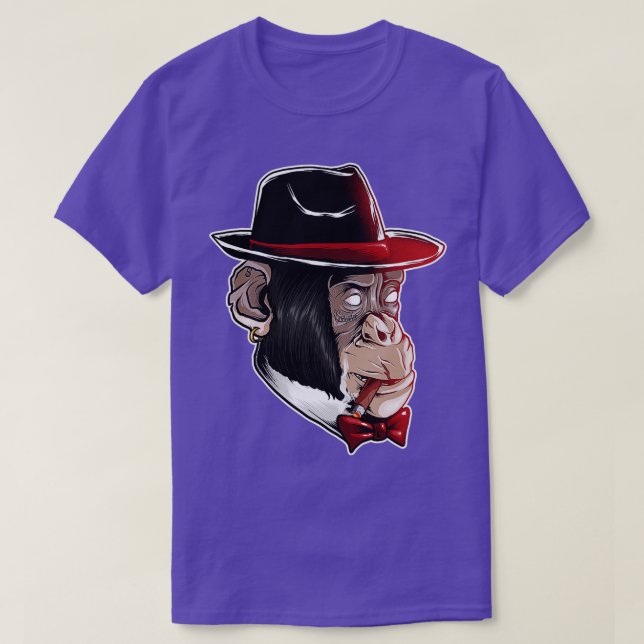 Mafia Stil Monkey Primate Gangster Monkey Animal T Shirt (Design framsida)