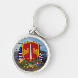 Mag militär rådgivare Vietnam krig patch Keychain Rund Silverfärgad Nyckelring