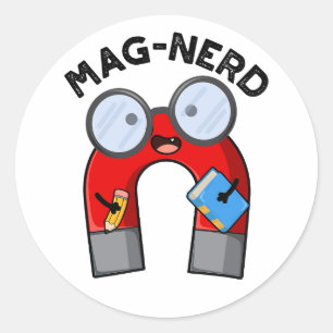 Mag-nerd Funny Nerd Magnet Pun Runt Klistermärke