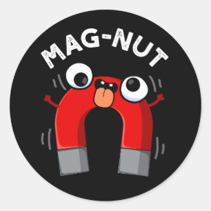 Mag-nut Rolig Magnet Skämt Mörk BG Runt Klistermärke