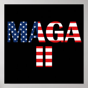 MAGA 2, amerikansk Flagga Poster