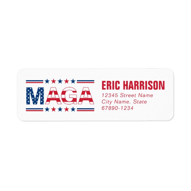 Maga American Returetiketters Returadress Etikett (Framsidan)