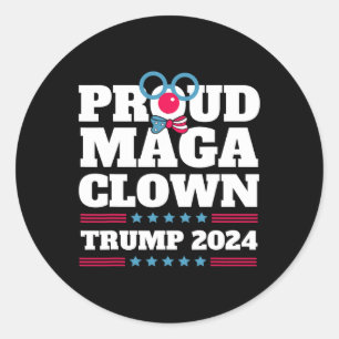 Maga Clown Trump 2024 Usa New York Bronx Trump Vot Runt Klistermärke