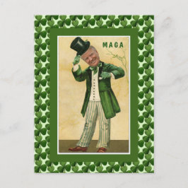MAGA Donald Trump St. Patrick's Day Shamrocks Vykort