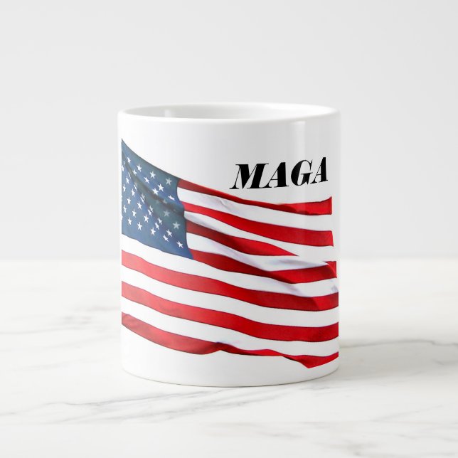 MAGA Flagga Kaffe Kopp Jumbo Mugg (Framsidan)