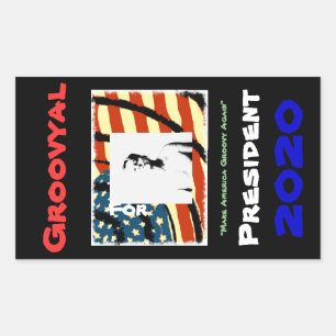 MAGA (Gör Amerika Groovy igen)-fästen Rektangulärt Klistermärke