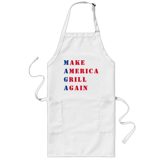 MAGA Gör Amerika till Grill igen Långt Förkläde (Framsidan)