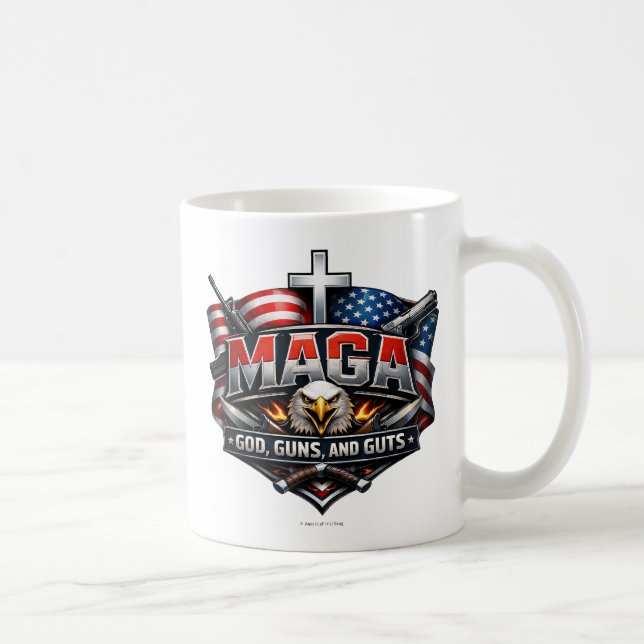 MAGA: Gud, vapen och mod.  Kaffemugg (Höger)