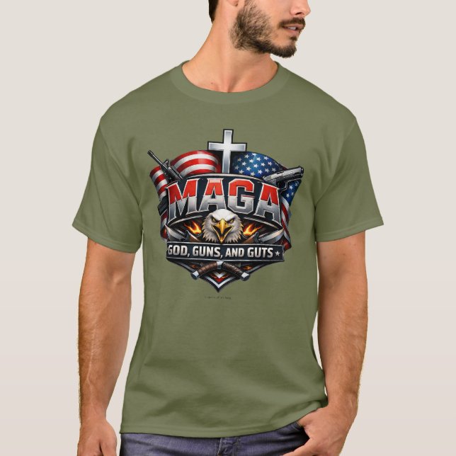 MAGA: Gud, vapen och mod.  T Shirt (Framsida)