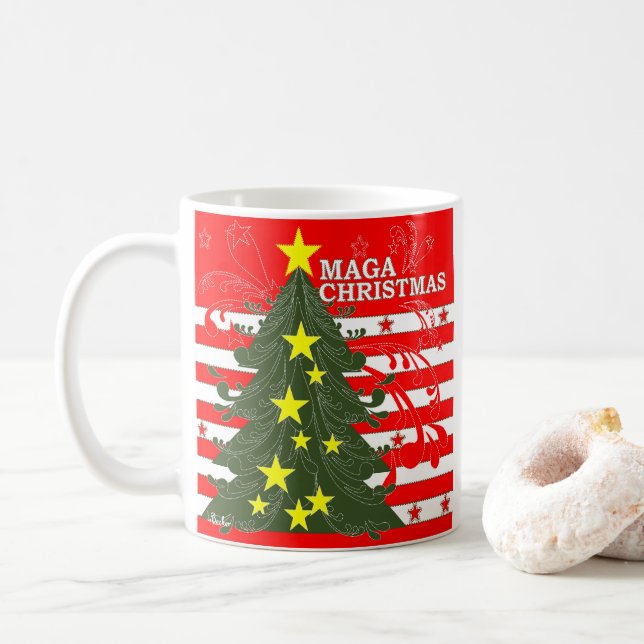MAGA jul Patriotic Kaffemugg (Med munk)
