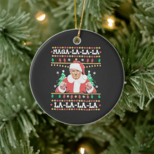 Maga La La Trump-julinvigning 47:e Julgransprydnad Keramik