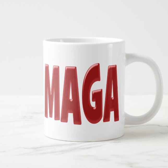MAGA med röd halv text Jumbo Mugg (Höger)