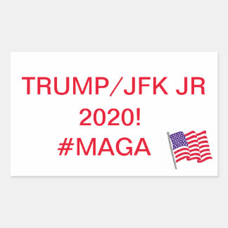MAGA! OMRÖSTNING FÖR TRUMP/JFK JR 2020! REKTANGULÄRT KLISTERMÄRKE