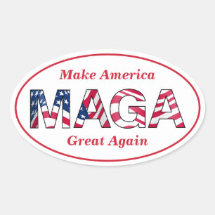 MAGA Oval Stickers Ovalt Klistermärke