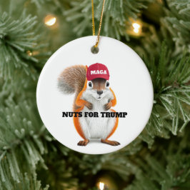 MAGA Peanut the Squirrel Nuts for Trump Julgransprydnad Keramik