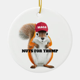 MAGA Peanut the Squirrel Nuts for Trump Julgransprydnad Keramik