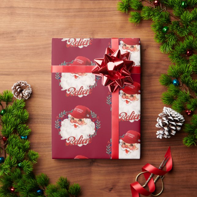 MAGA Santa Tro Trump Republican Wrapping Papper Presentpapper (Julgåva)