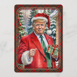 MAGA Santa Trump Maganificent jul Tartan Julkort