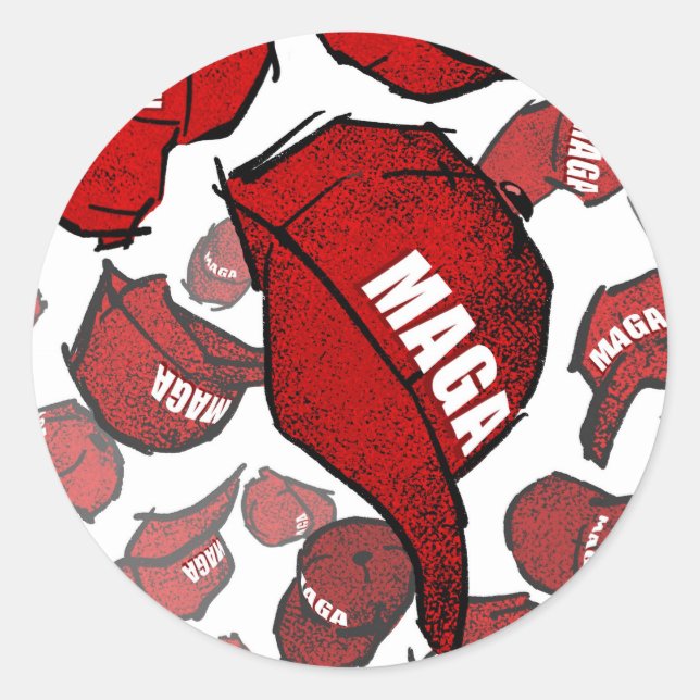 MAGA Sticker Runt Klistermärke (Framsida)