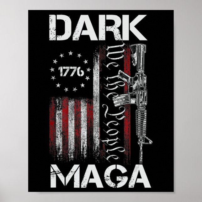 MAGA-SUPPORTTRUMP FÖR ANTI-BIDEN MÖRK POSTER (Framsidan)