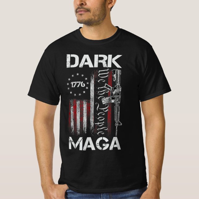 MAGA-SUPPORTTRUMP FÖR ANTI-BIDEN MÖRK T SHIRT (Framsida)