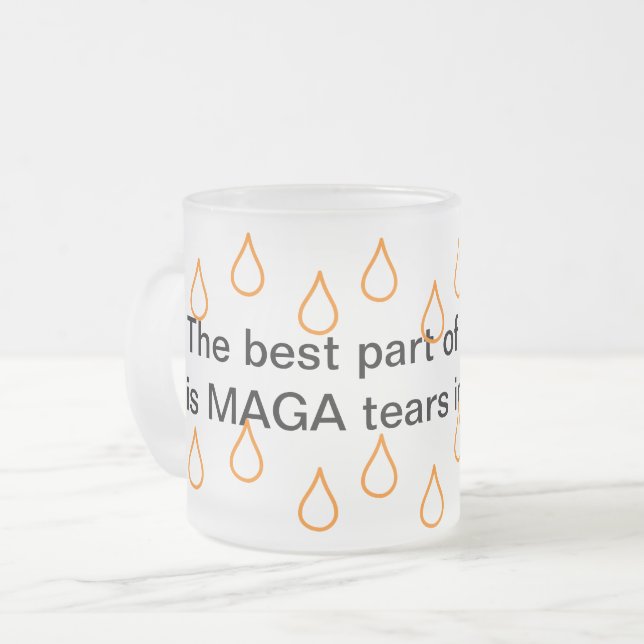 MAGA Tårar 10 oz Frosted Glass Beer Mugg (Framsida vänster)