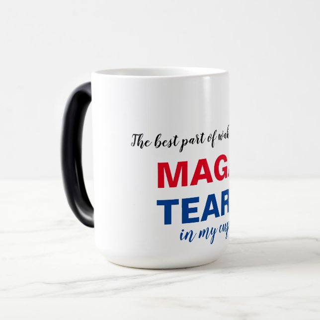 MAGA tårar 2024 Harris Walz Trumpval mugg (Framsida vänster)