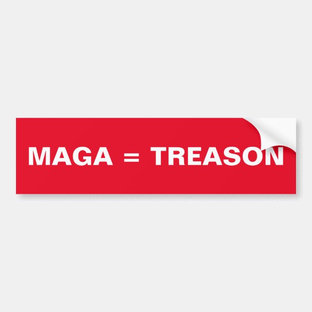MAGA = TREASON röd och vit stötfångare Bildekal (Framsidan)