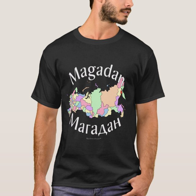 Magadan Ryssland karta Tee (Framsida)
