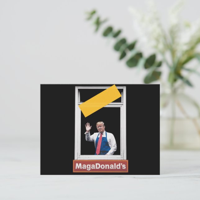 MAGADonald's Trump 2024 Vykort (Stående Fram)