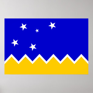 Magallanes Chile, Antarktis flagga Poster