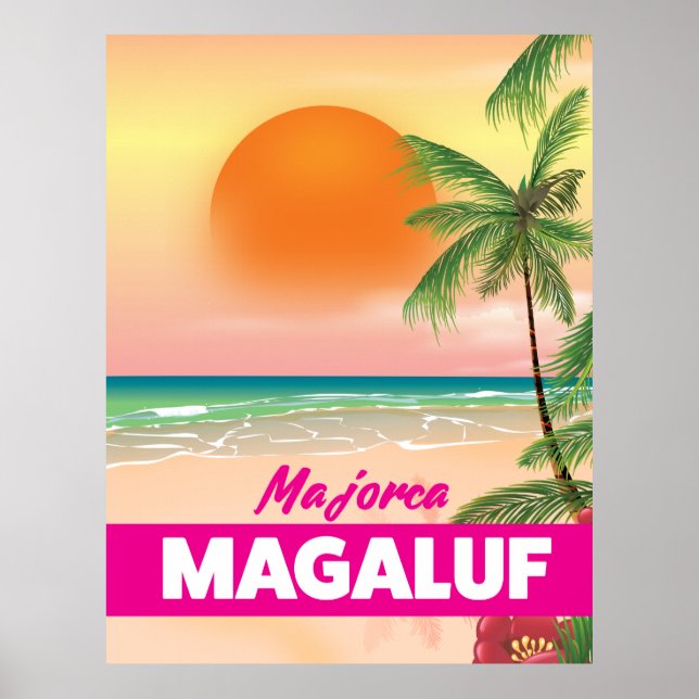 Magaluf Majorca beach travel poster (Framsidan)