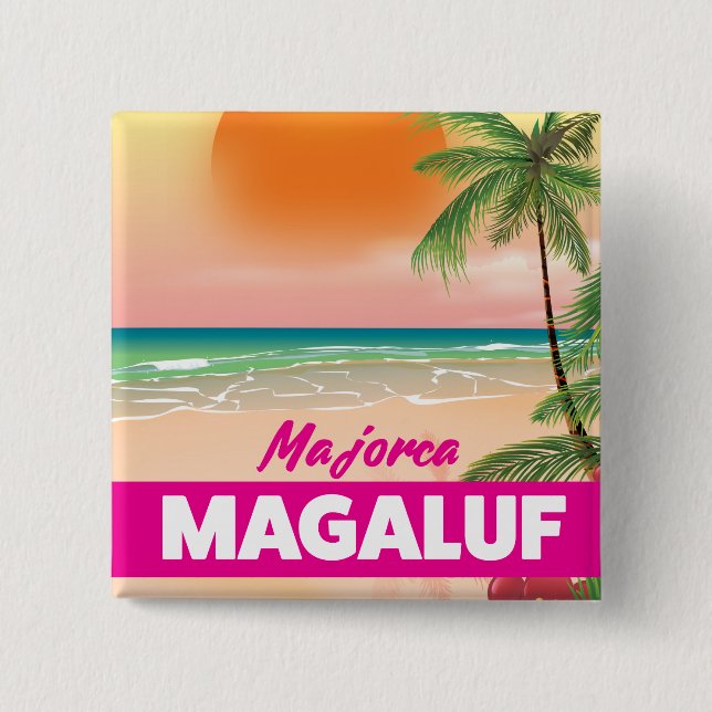 Magaluf Mallorca strand researesaffiche Knapp (Framsida)