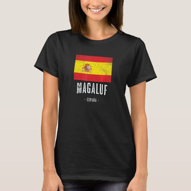 Magaluf Spain Es Flagga City - Bandera Ropa - T Shirt (Framsida)