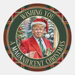 MAGAnificent Christmas Santa Claus Trump MAGA Runt Klistermärke