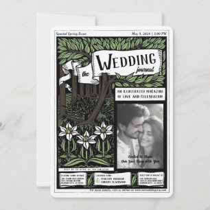 magasin Cover Art nouveau Bröllop Inbjudningar