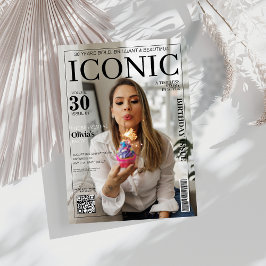 Magasinhölje qr kod 30års födelsedag party inbjudningar