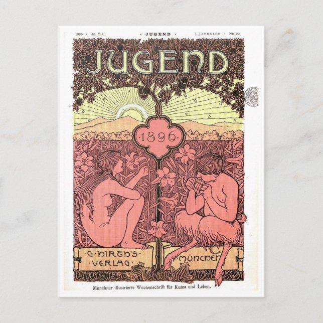 Magasinomslag 1896 Vintage Stil Vykort (Framsida)