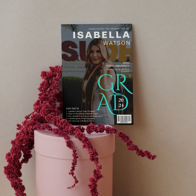 Magasinomslag Foto Studenten-meddelande Inbjudningar (Magazine Cover Photo Graduation Announcement)