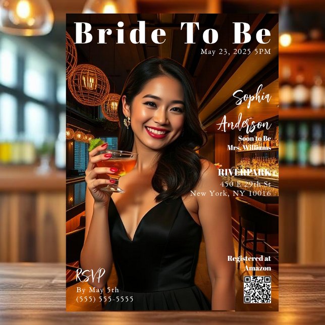 Magasinomslag som ska bjudas in inbjudningar (Magazine Cover Bride To Be-Invitation Invitation)