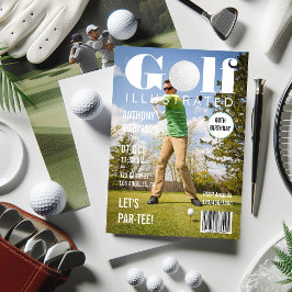 Magazine Celebrity Golf Födelsedagsfest Photo Inbjudningar