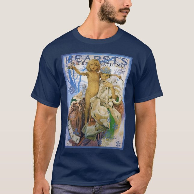 Magazine Cover, Alphonse Mucha T Shirt (Framsida)